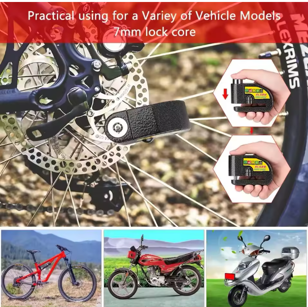 CANDADO DISCO CON ALARMA PARA MOTO O BIC