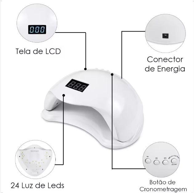 Lampara Led/uv Uñas 48 W