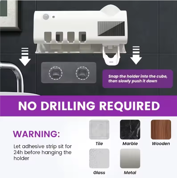 Soporte Cepillos Esterilizador Uv con dispensador