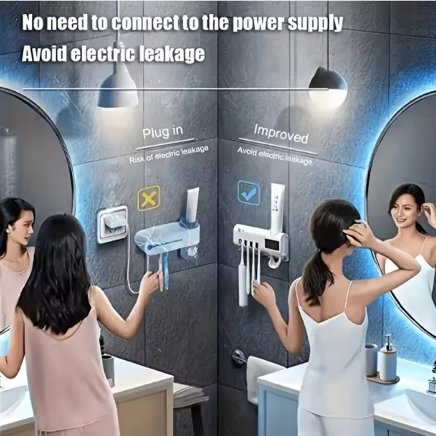 Soporte Cepillos Esterilizador Uv con dispensador