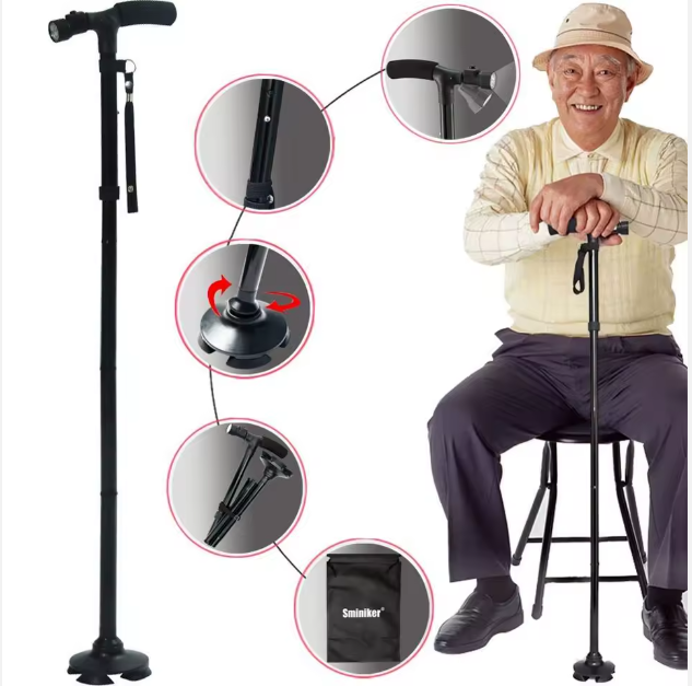 Bastón plegable con luz