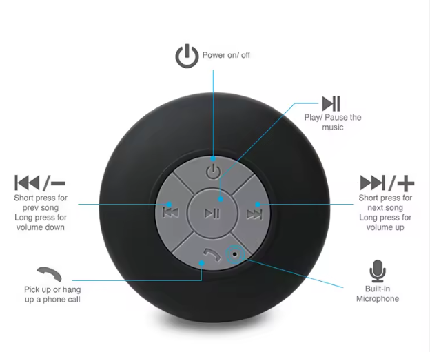 parlante bluetooth para la ducha